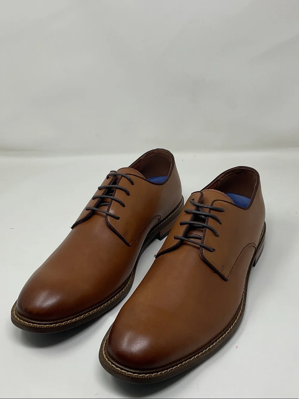Men's Tan Leather Derby Shoes - Sleek Dress Oxfords size 10